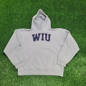 Vintage Western Illinois University Hoodie Womens Medium 20x22 Cropped Boxy